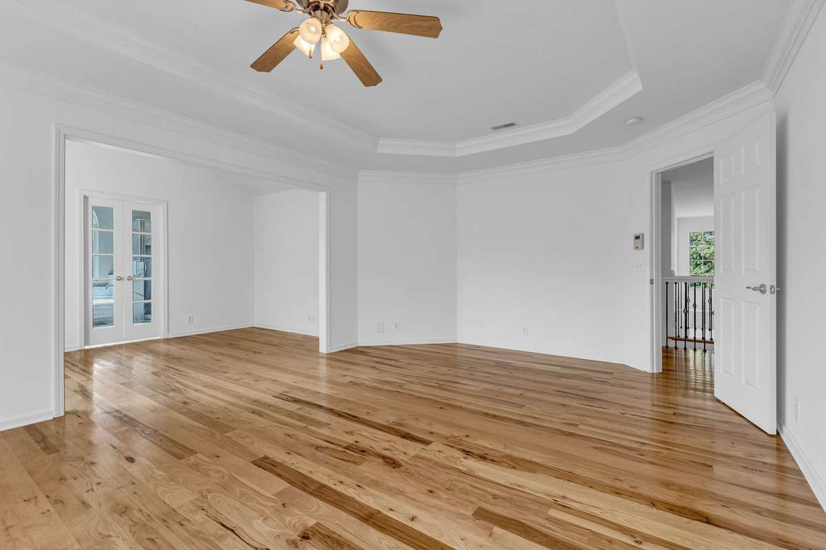 Master has extra space for an office, sitting area, or workout space.