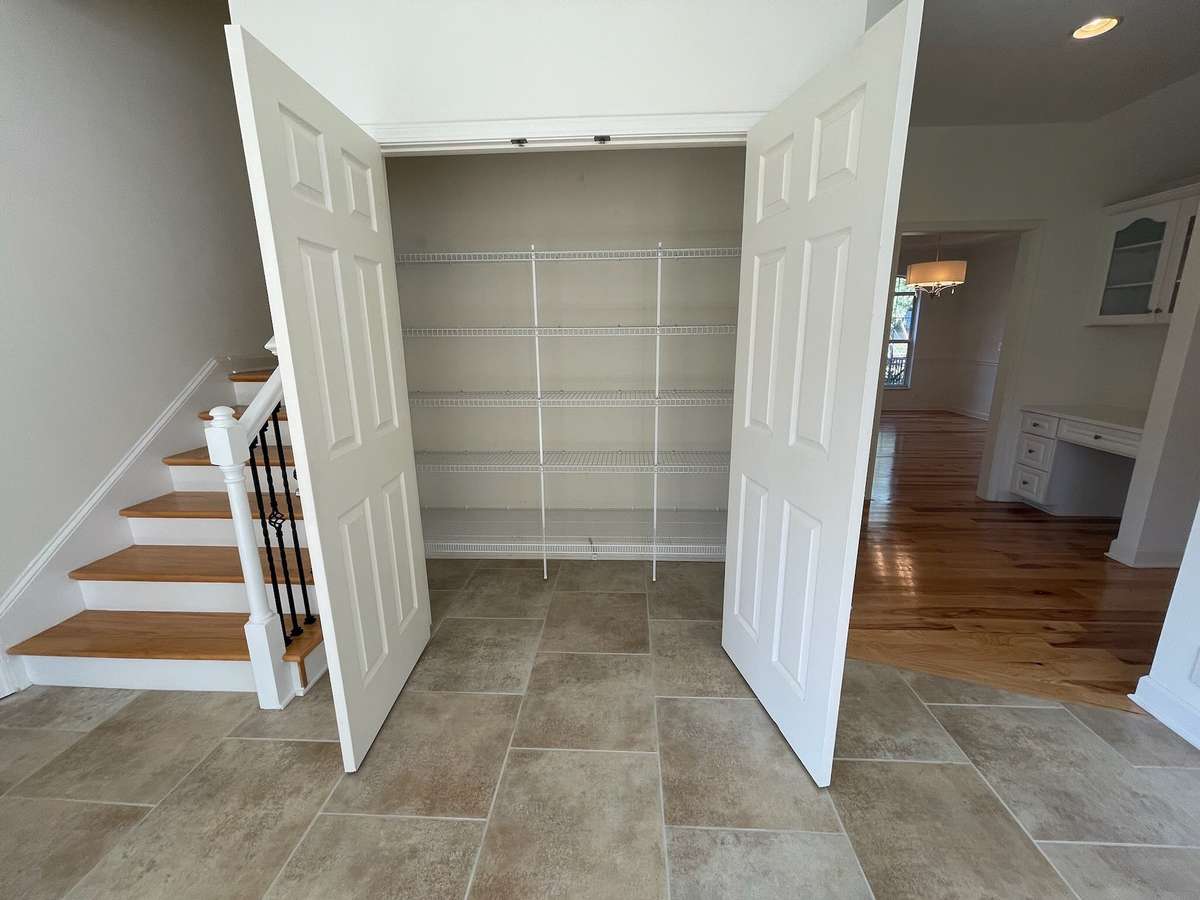 Very large pantry can hold all you need for family and friends.
