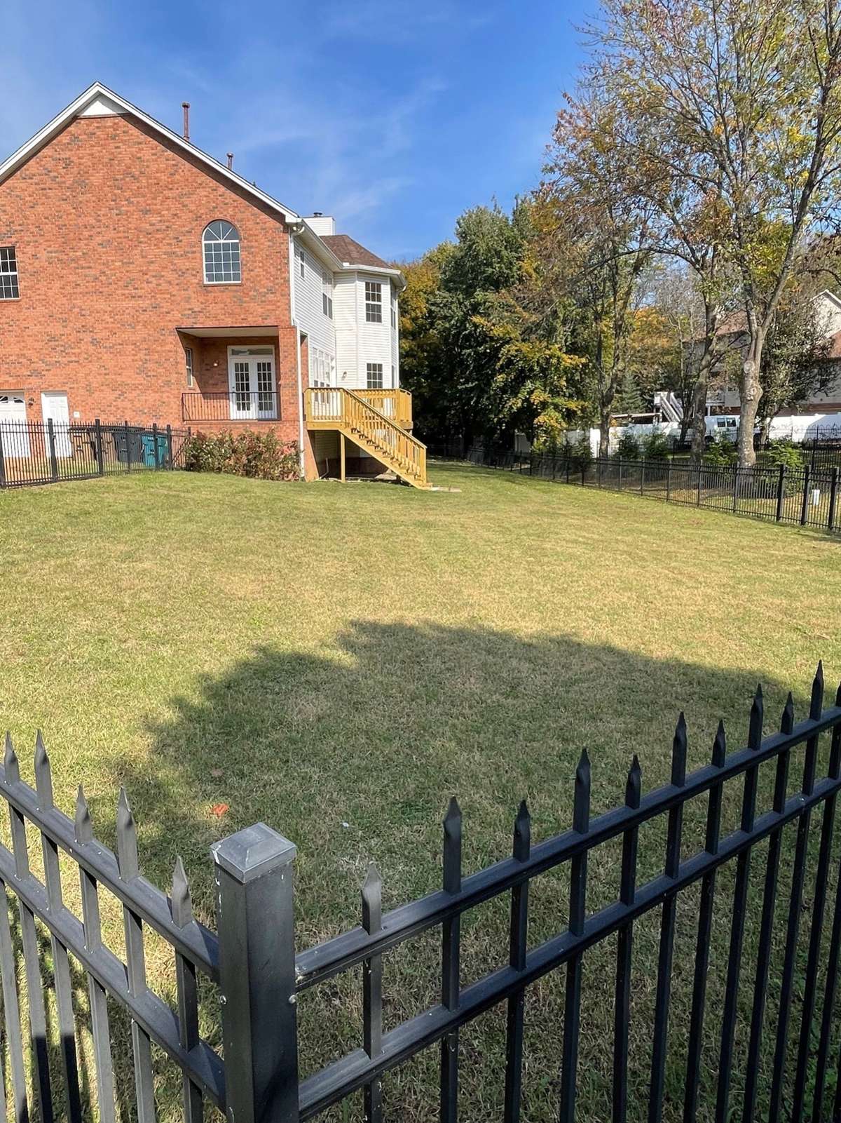 Plenty of room for play set or fire pit and more!