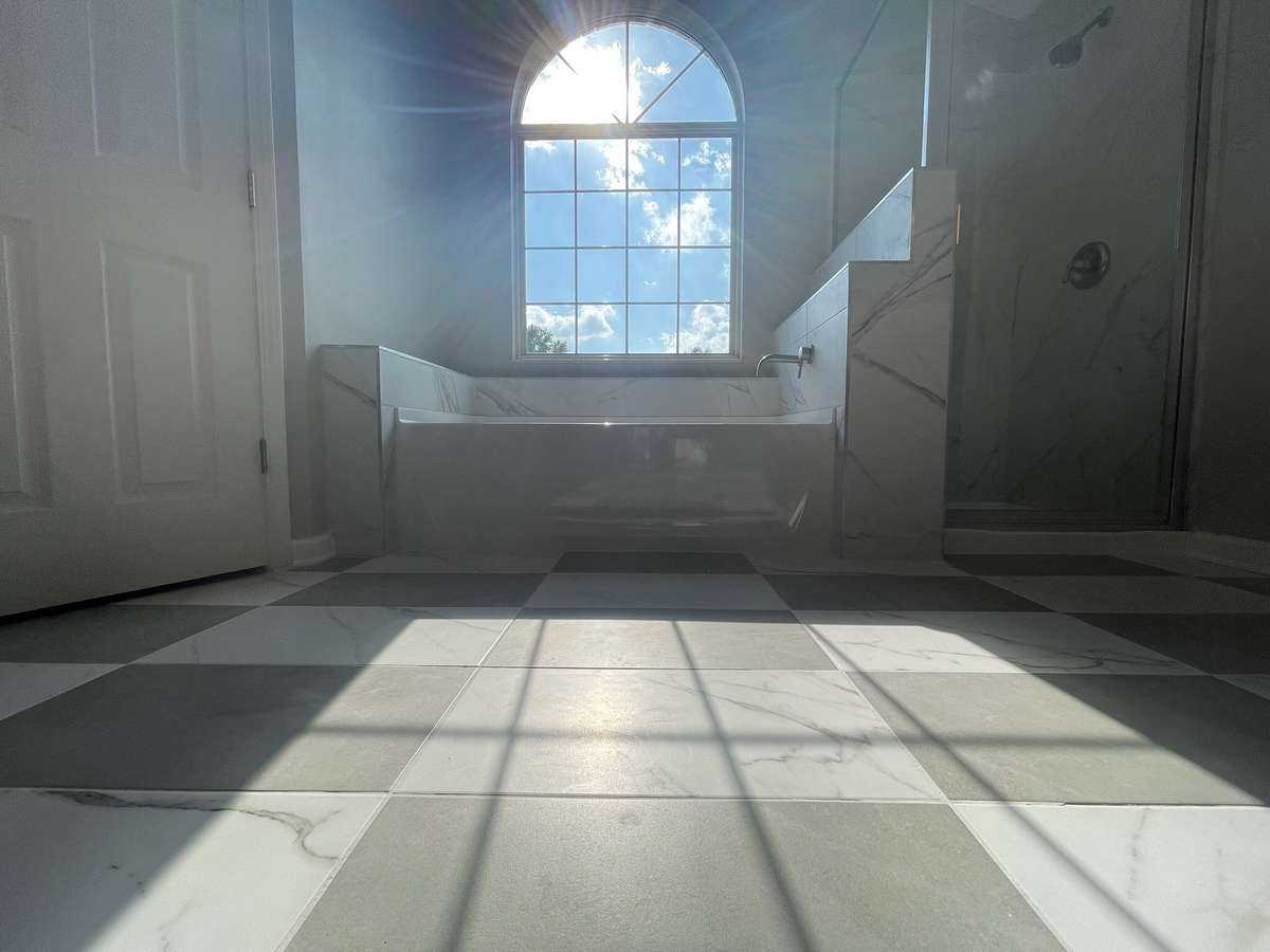 Completely Remodeled Master Bathroom with plenty of sunlight
