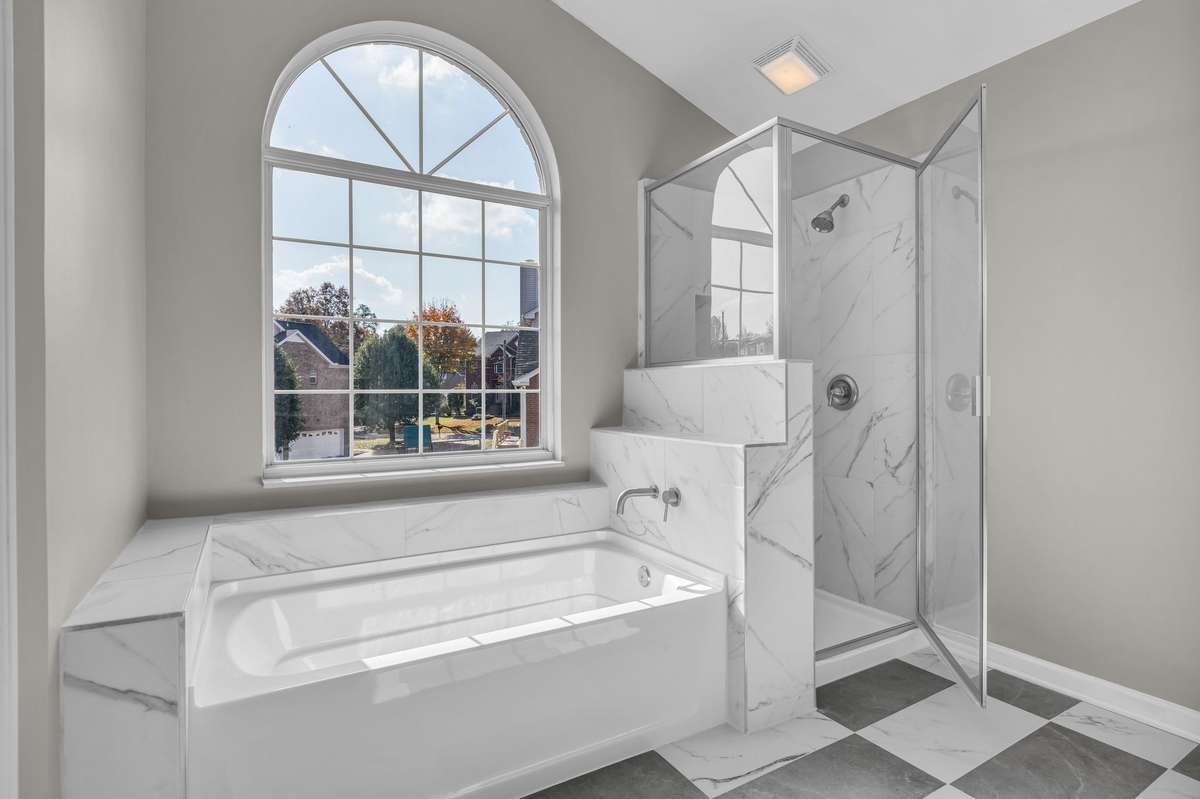 All New Separate Soaking Tub and Shower