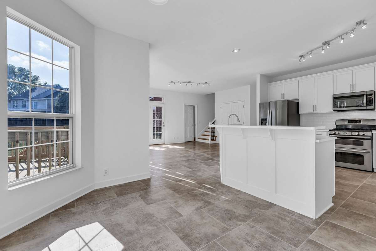 Kitchen is big enough to accommodate large parties.