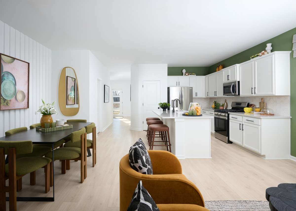 Huge kitchen/living area. Photo is of the same floorplan but is the furnished model. Design options may change- see sales for specifics.