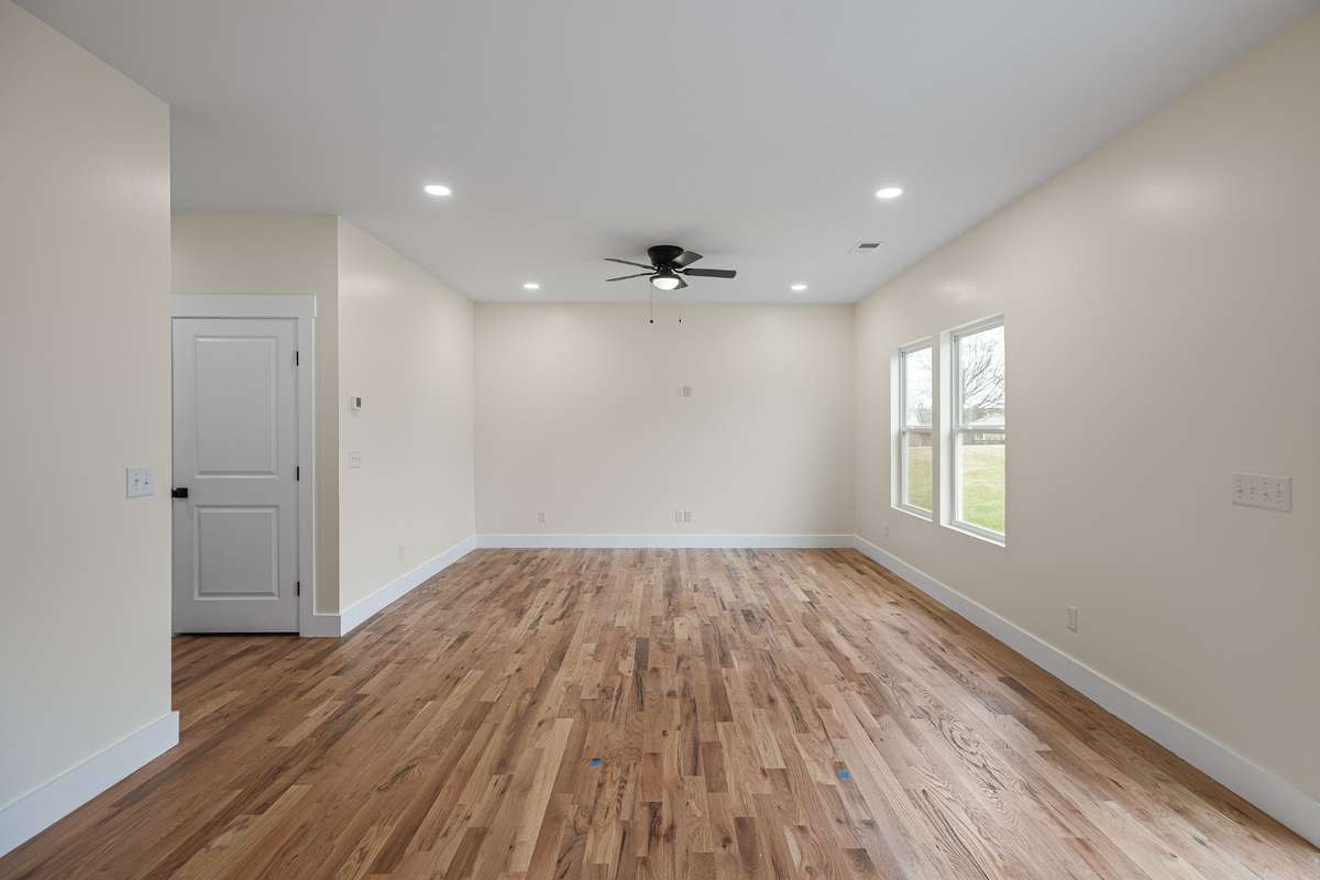 Great room dining and living area