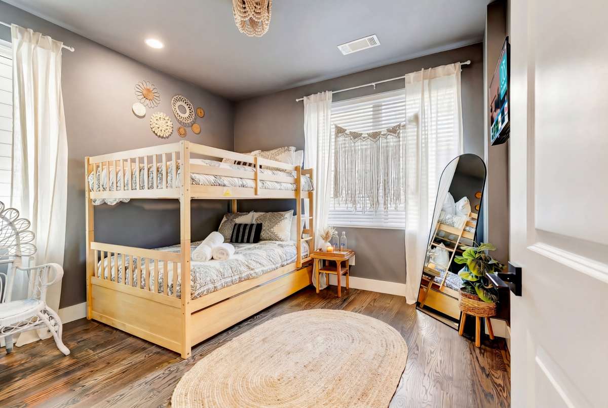 Most of the bedrooms feature warm hardwood floors!