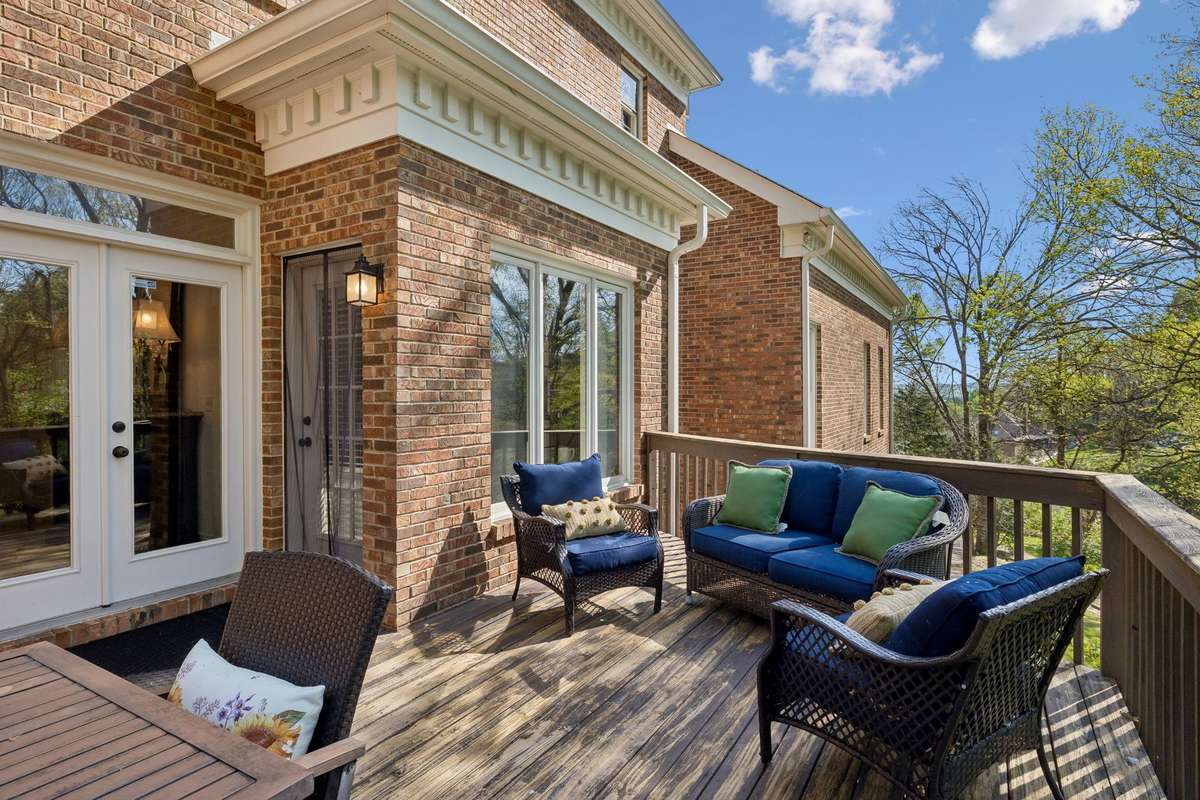 A first look at the multi-tiered deck outside.  So much space here spanning four levels, with some of the best views in Brentwood!