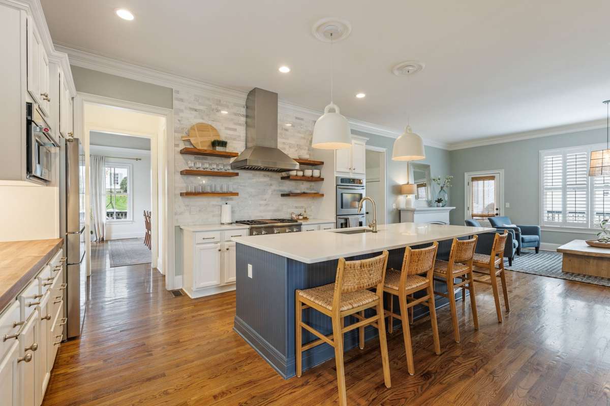 Renovated Kitchen with huge island and quartz countertops