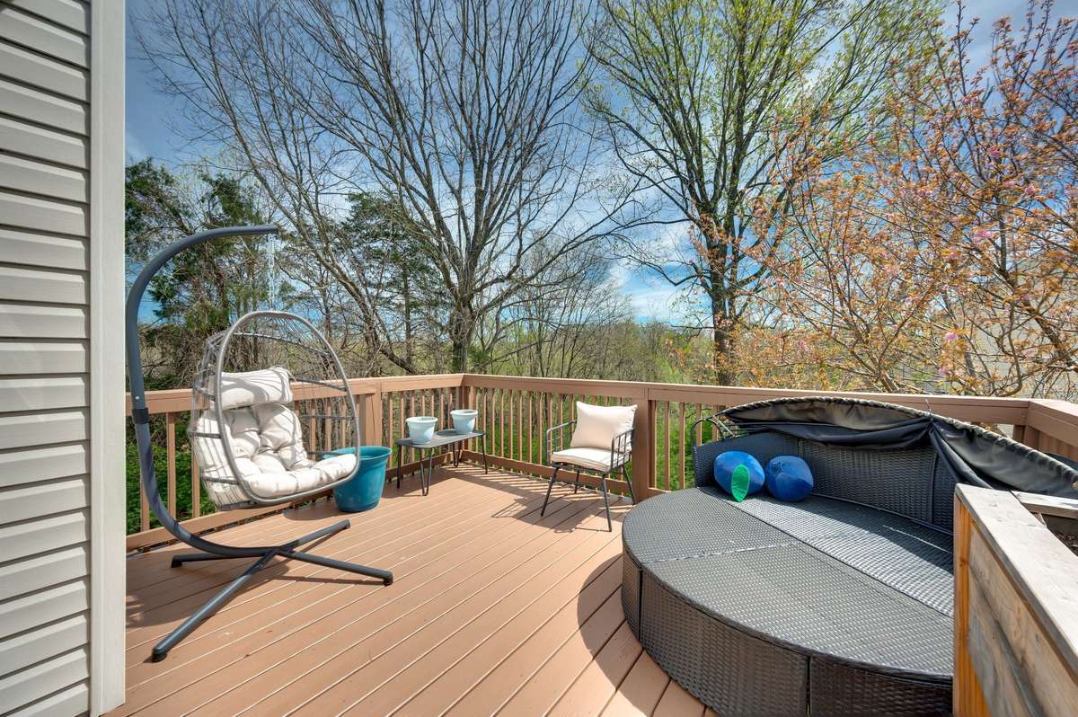 Outside of the big living room is a great deck for more entertaining.