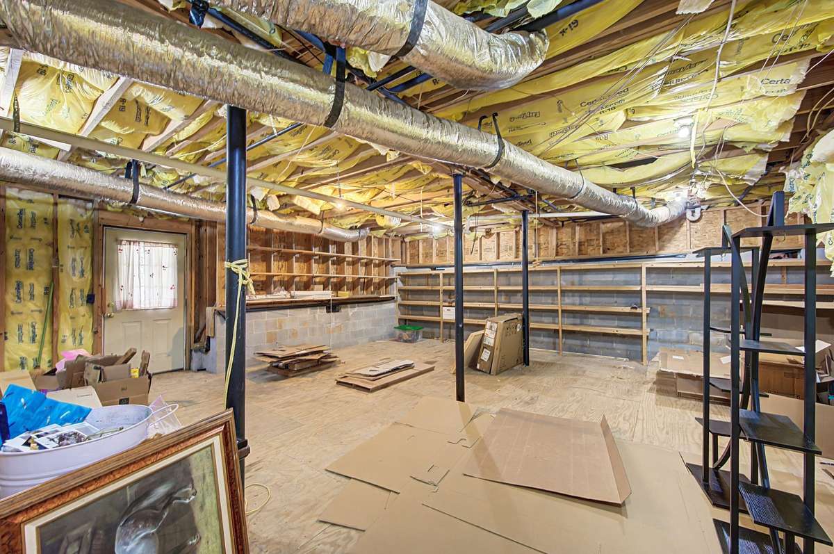 Also in the basement is an enormous expansion/storage area with another door to the backyard.