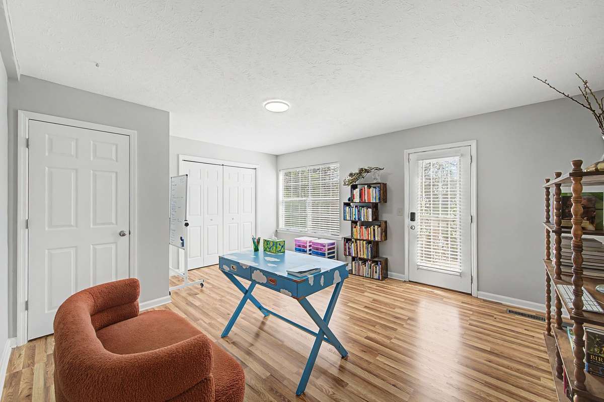 Bedroom 4 or office has a door to the half bath and a big closet