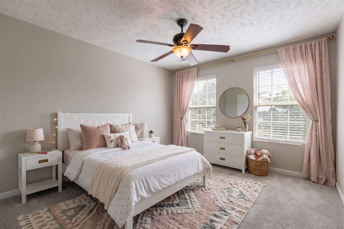 virtually staged secondary bedroom