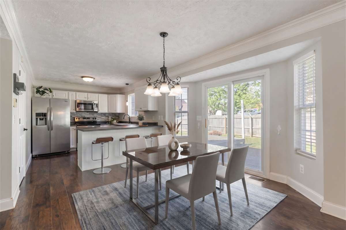 virtually staged dining area