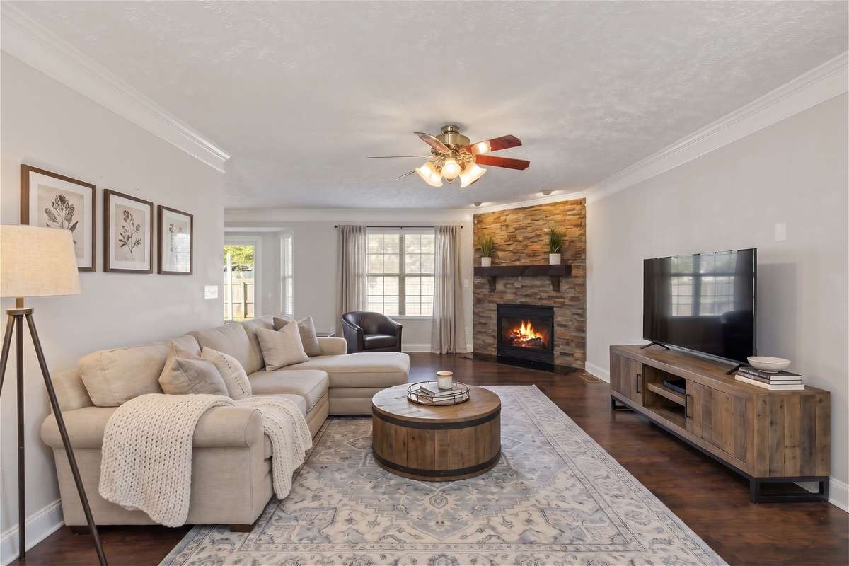 virtually staged living area