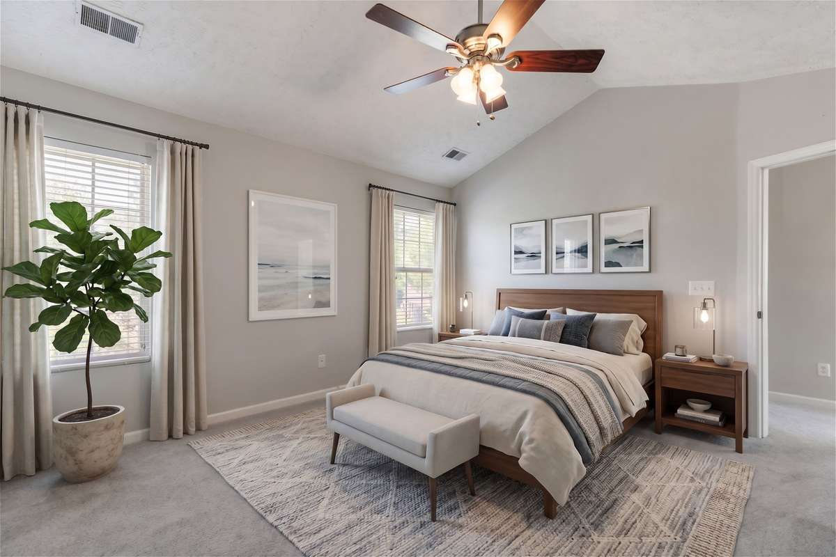 virtually staged primary suite