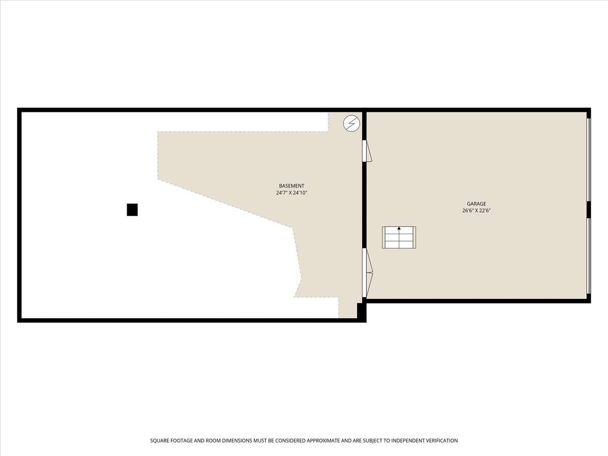 Lower level floor sketch. Garage and crawl area.