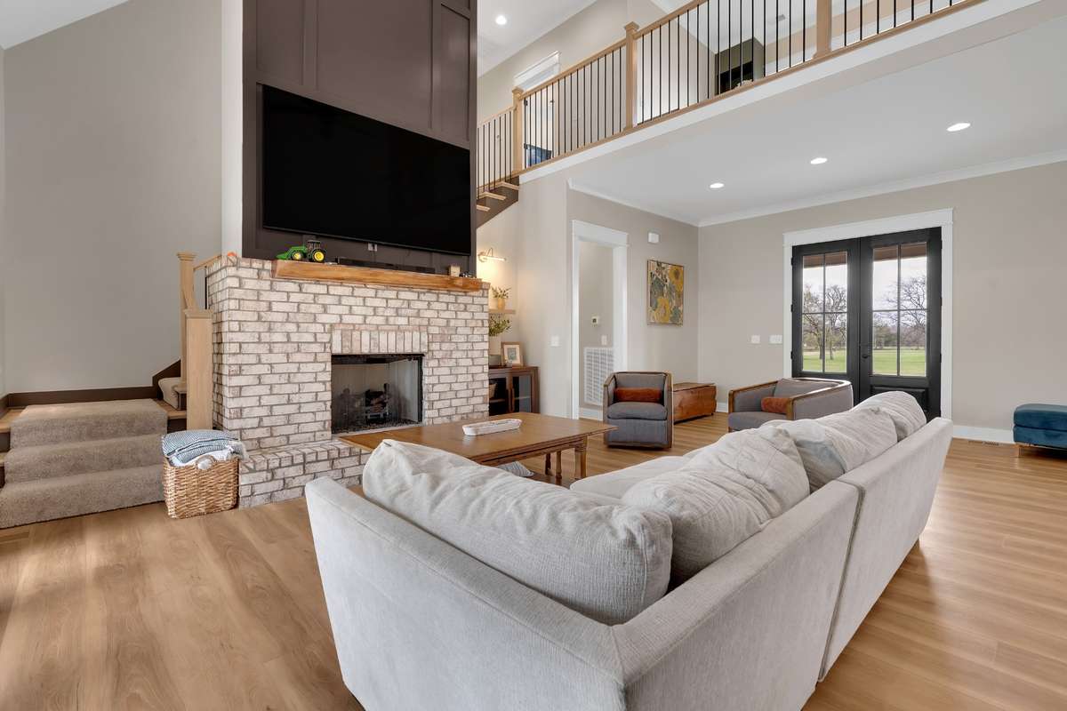 Beautiful fireplace with custom mantle