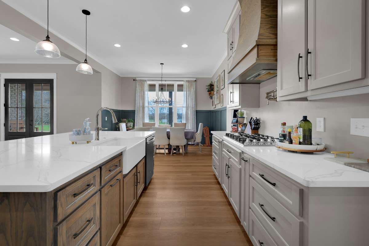 Love these custom cabinets with soft pulls