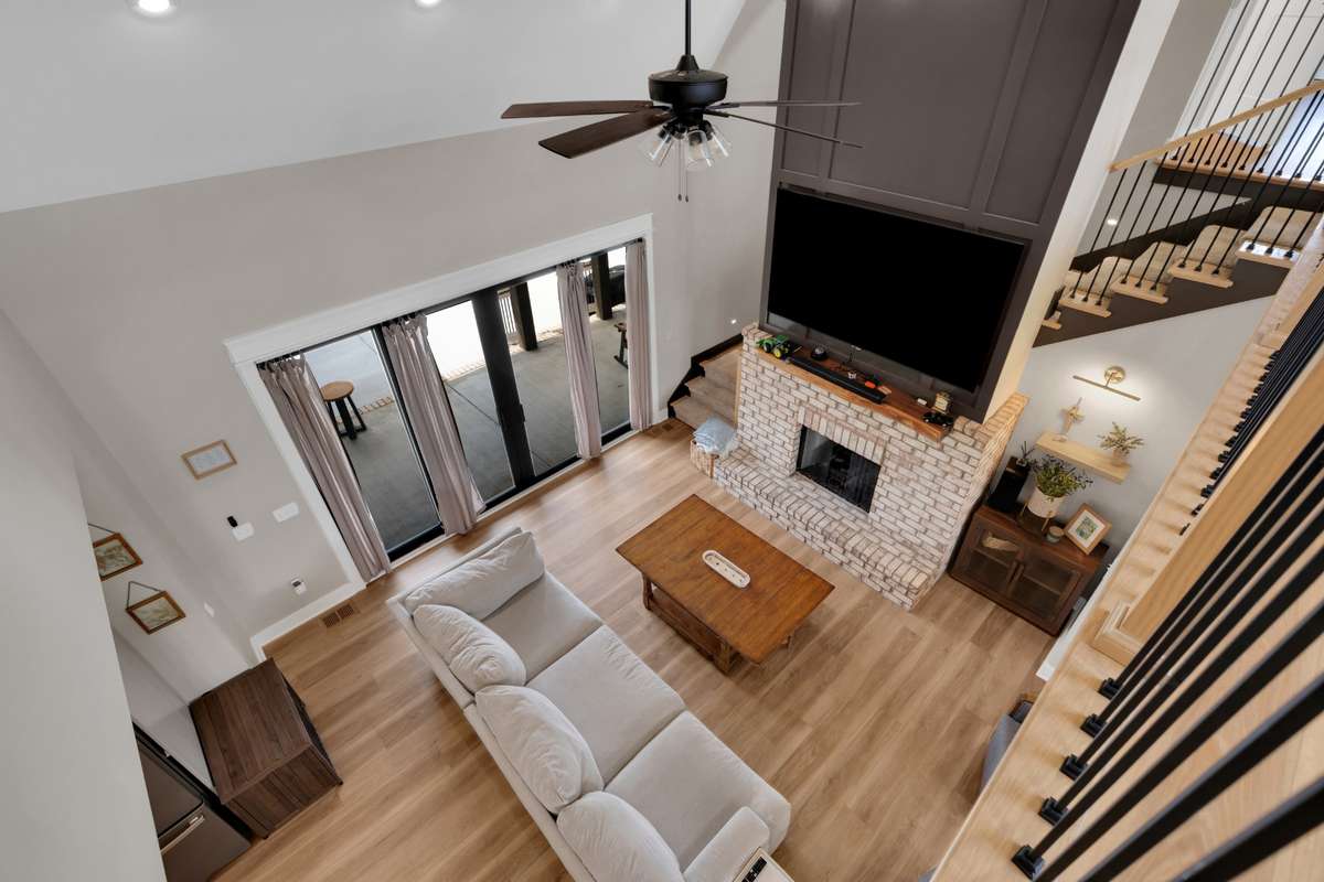 View downstairs to the great room