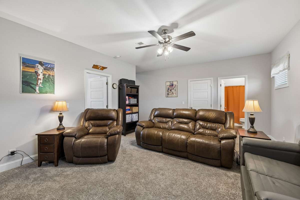 Basement has access to Garage, Guest Bedroom & Guest Bathroom.