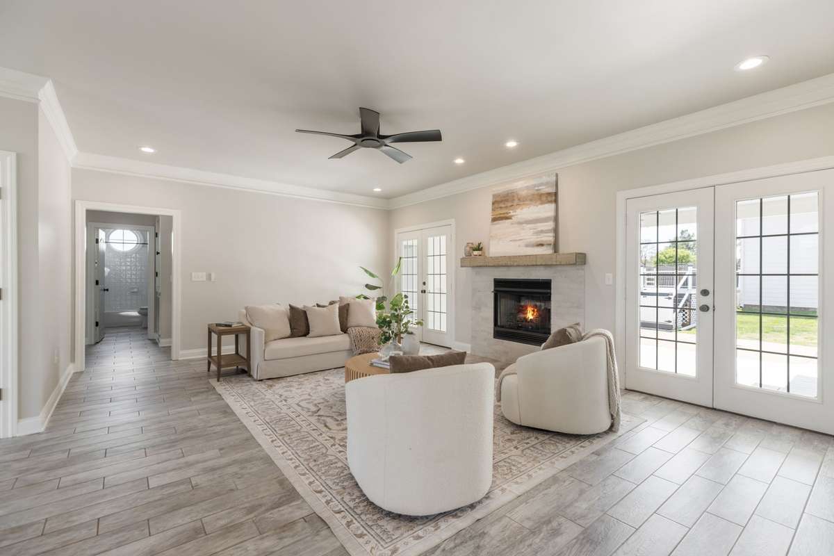 Very Large Family Room with gas fireplace