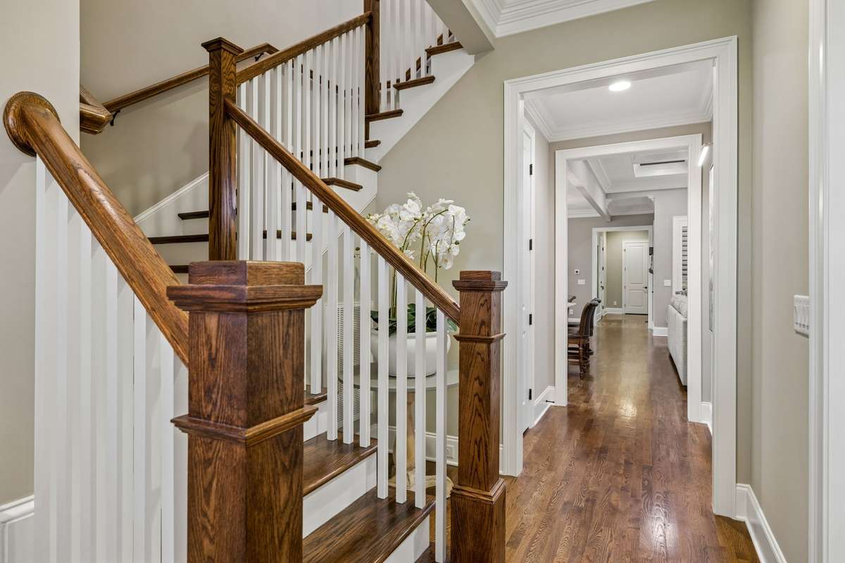 Beautiful sand and finish hardwood floors throughout the first floor.