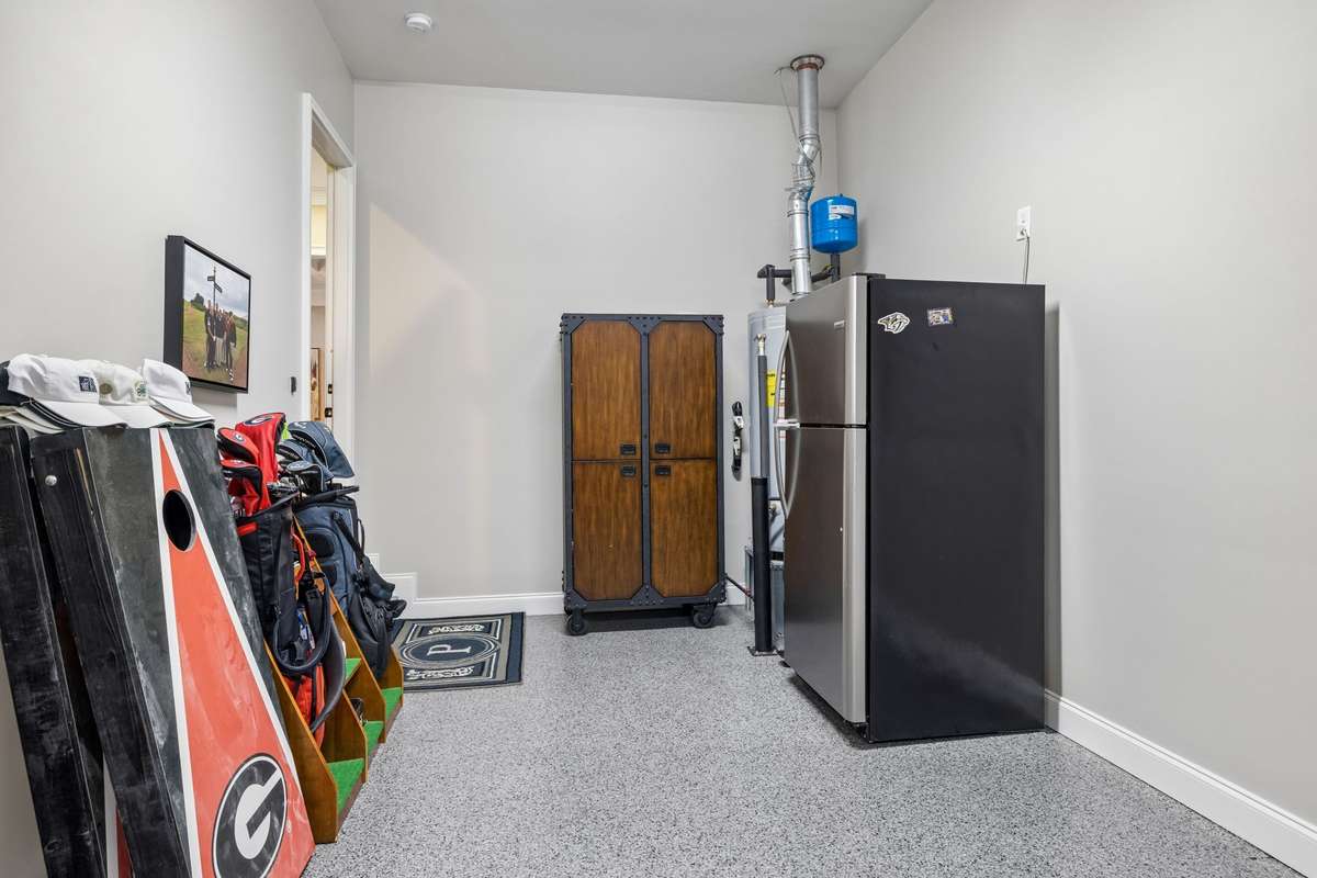 Additional storage in the garage.