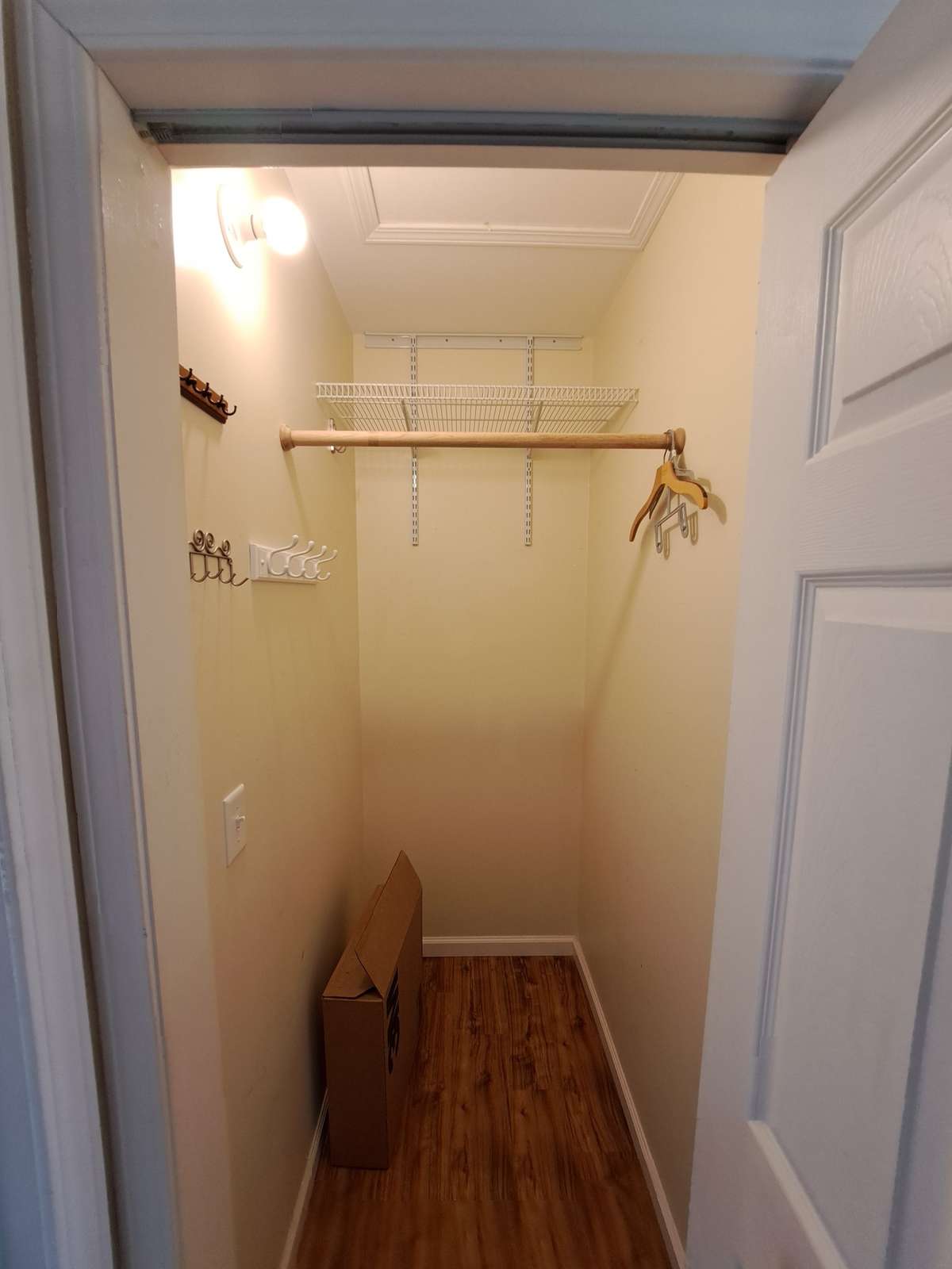 Large multi-purpose closet with attic access