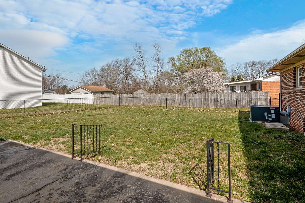 Fenced in backyard