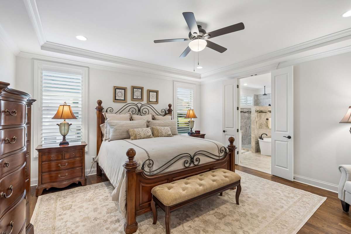 The primary suite is a true retreat located on the main level with an en suite bath.