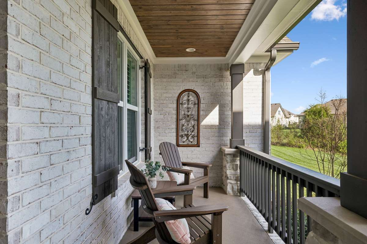 The front porch is a great place to sit and enjoy your morning coffee.