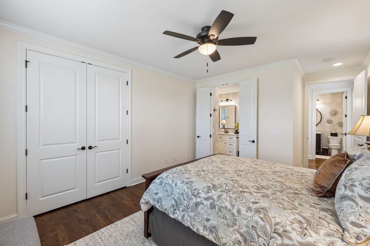 Ample closet space is provided throughout the home.