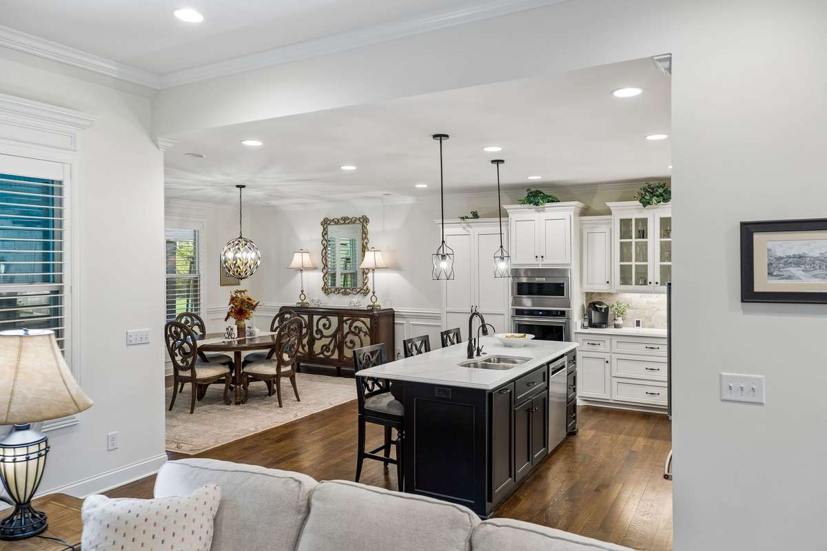 The living and dining area flow seamlessly from the living room.