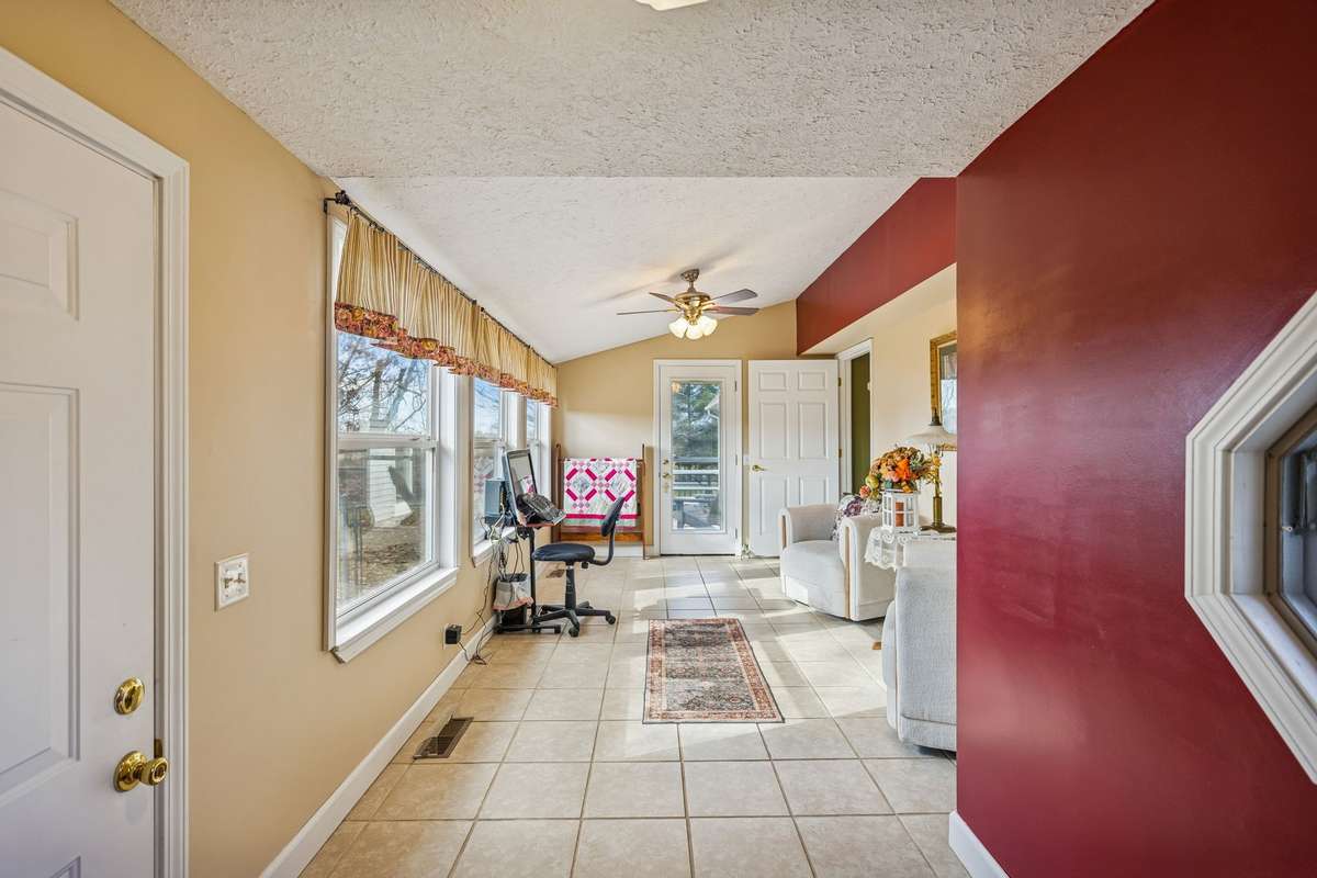 All tile floors make for easy cleaning.
