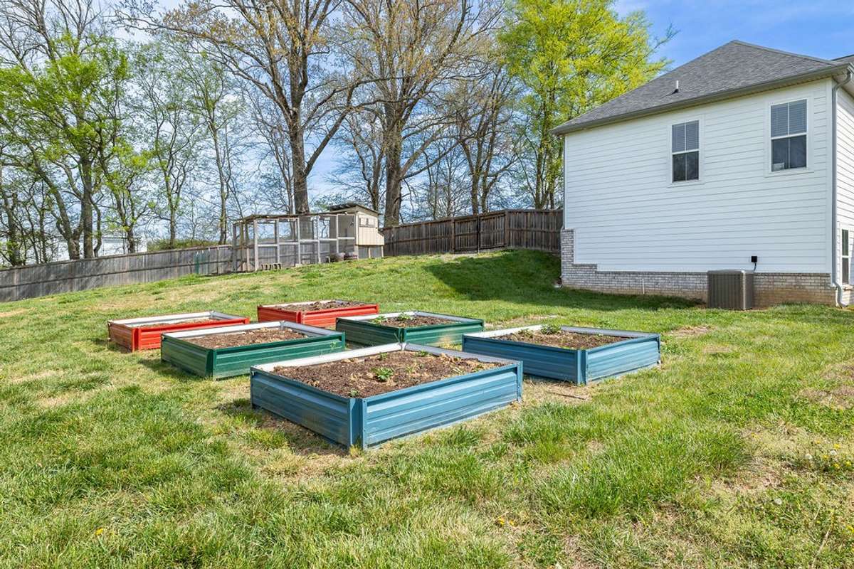 Closer view of raised beds ready for planting now