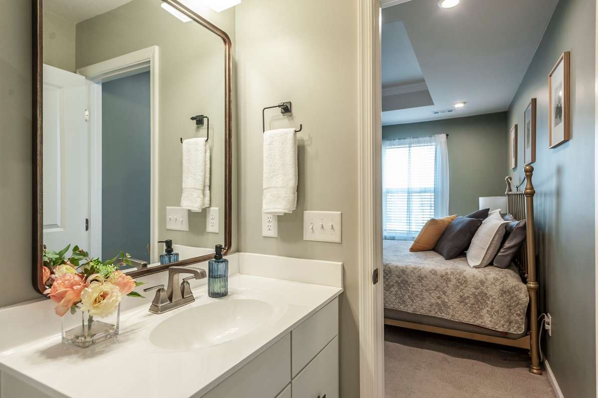 Bright white cabinetry provides ample storage while keeping the space clean and fresh.