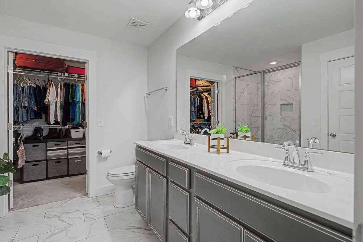 Large tile shower! Beautiful tile selections! No expense was spared!