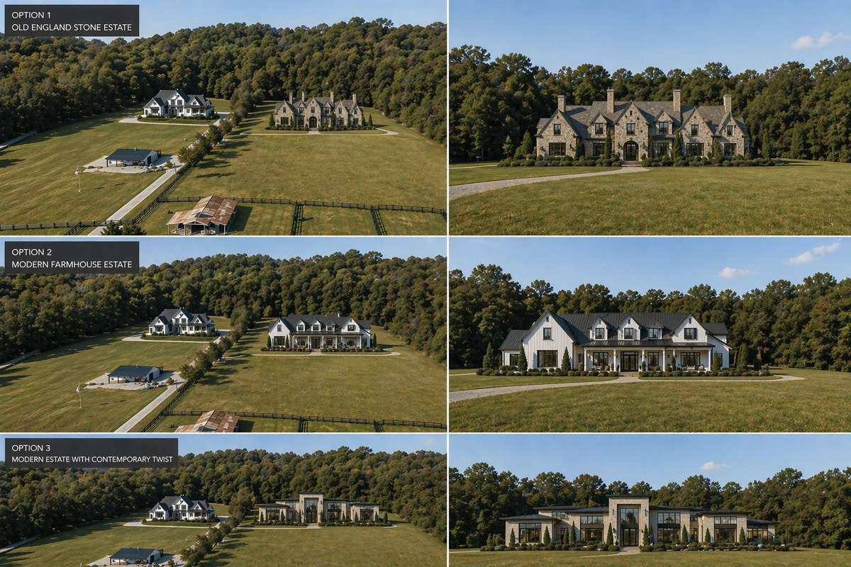 Conceptual AI rendering illustrating potential future build. Design, placement, and features are for inspiration only and subject to site approval, engineering, and buyer verification.