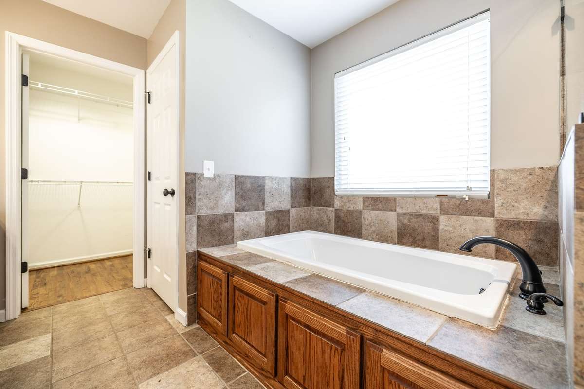 Large soaking tub