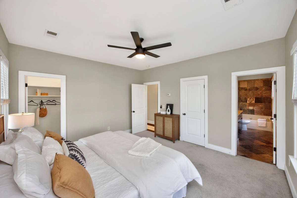 Master bedroom with two closets