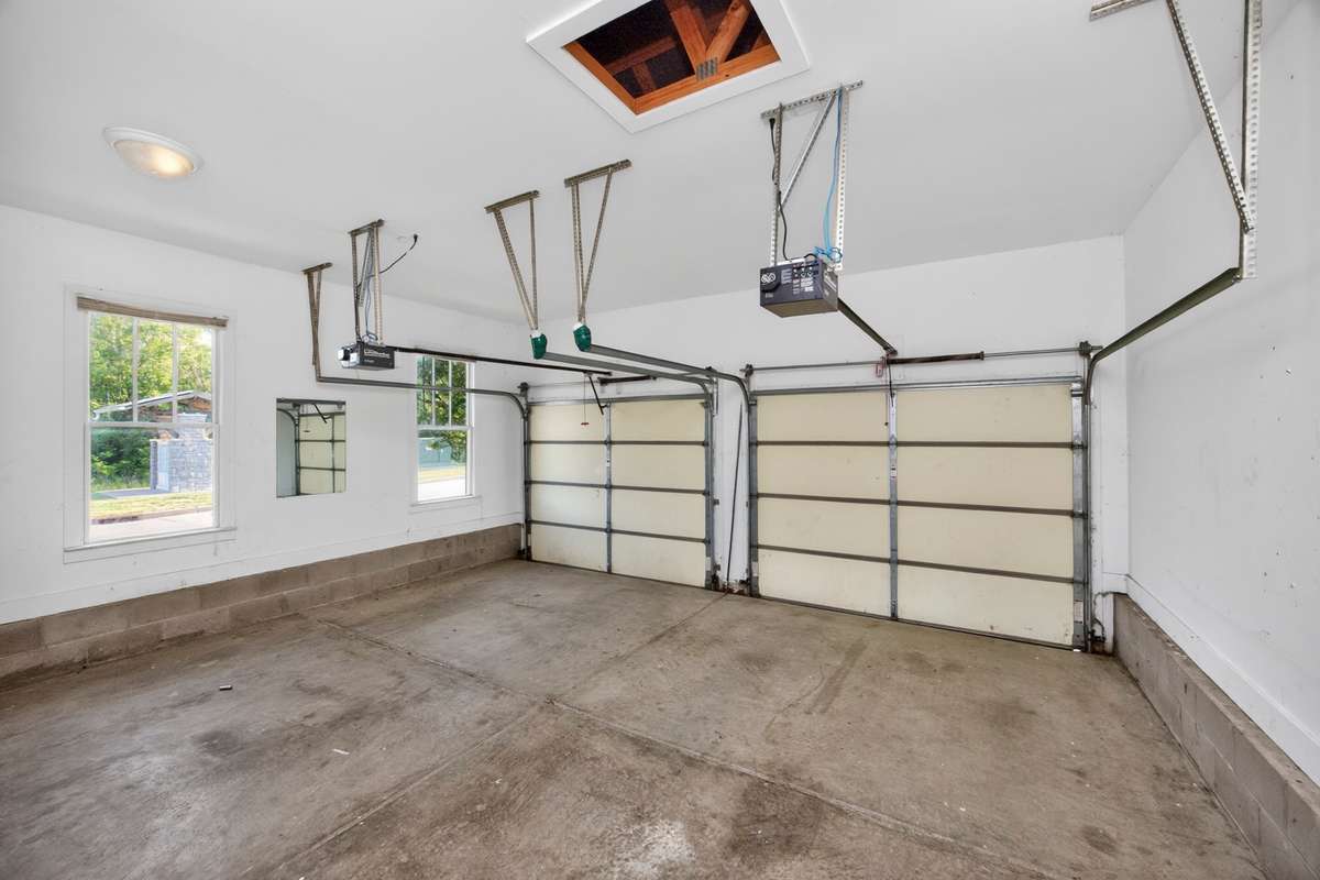 Attached rear two car garage