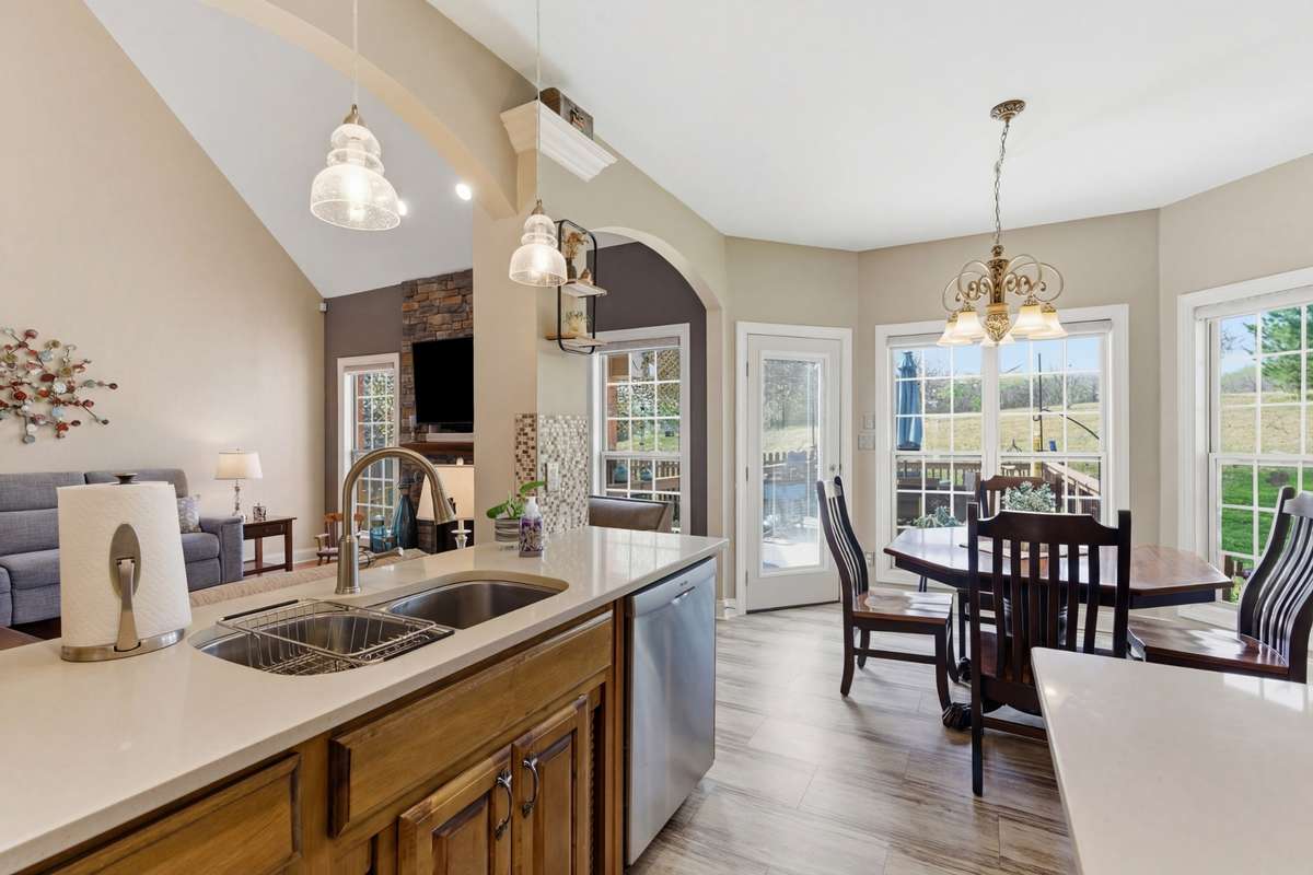 Breakfast nook is spacious and inviting