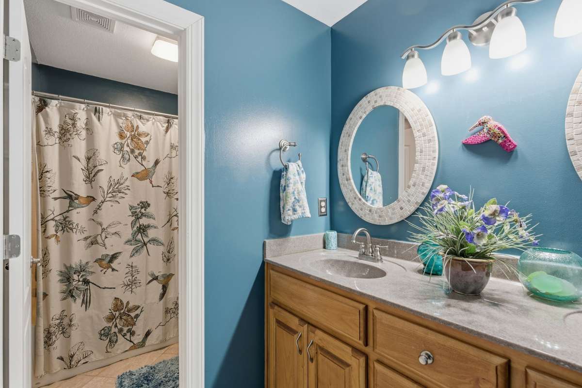 Shower/Tub combo and toilet has its own separate room. Convenient for busy families.