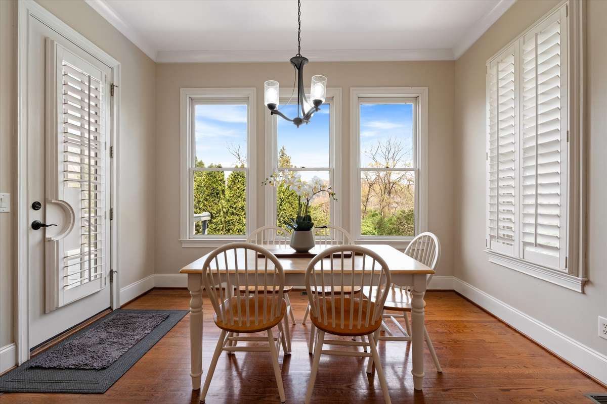 Surrounded by windows and the door to the upper deck