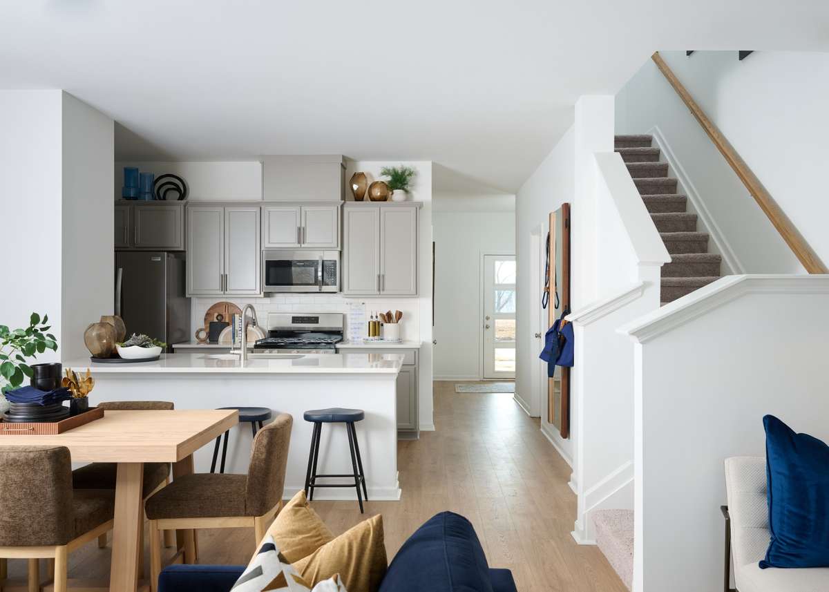 Photo was taken with lights off- Natural light flows into the space. Photo of our furnished model home - colors may vary, see sales for specifics
