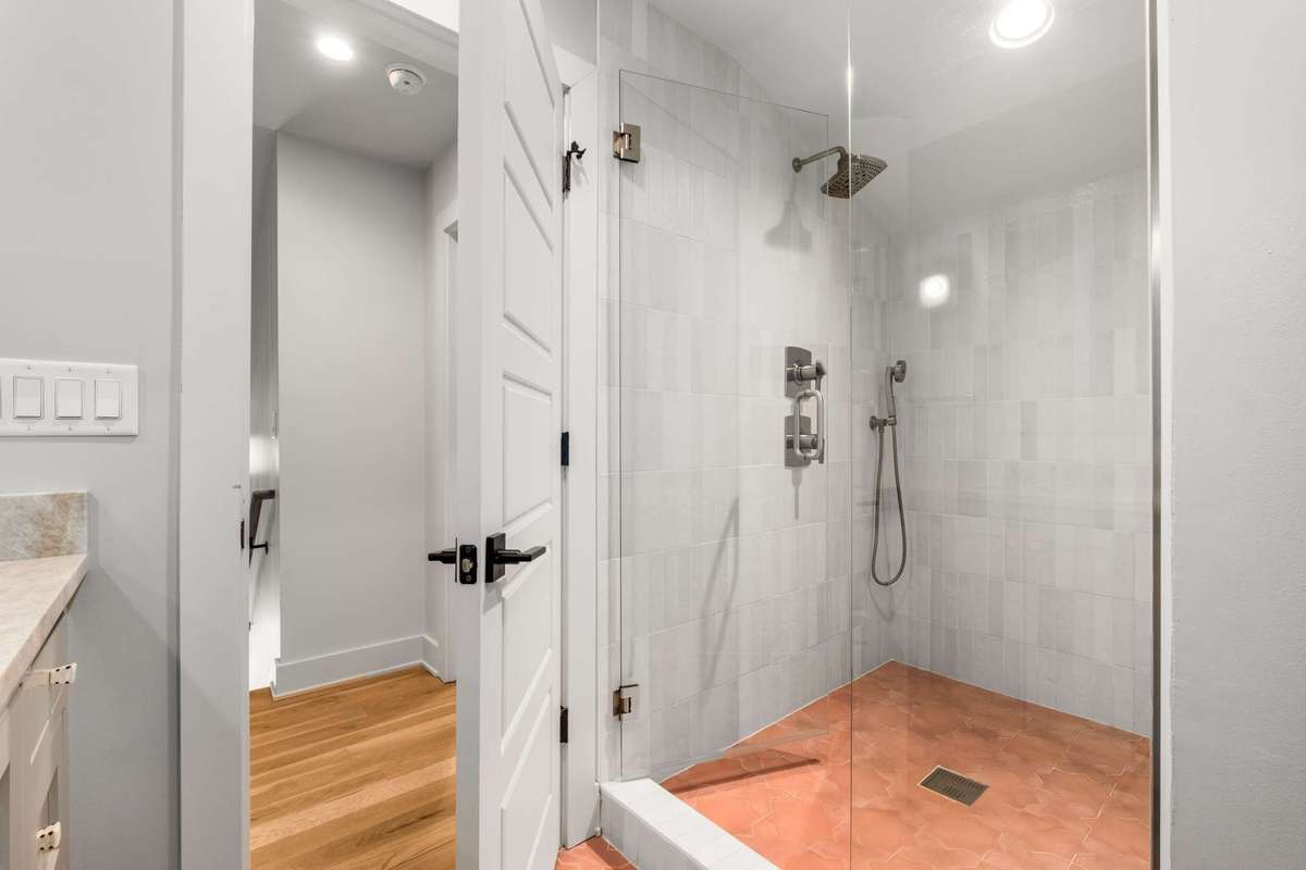 Alternate view of full bath #2.  Upstairs.  Full oversized shower.