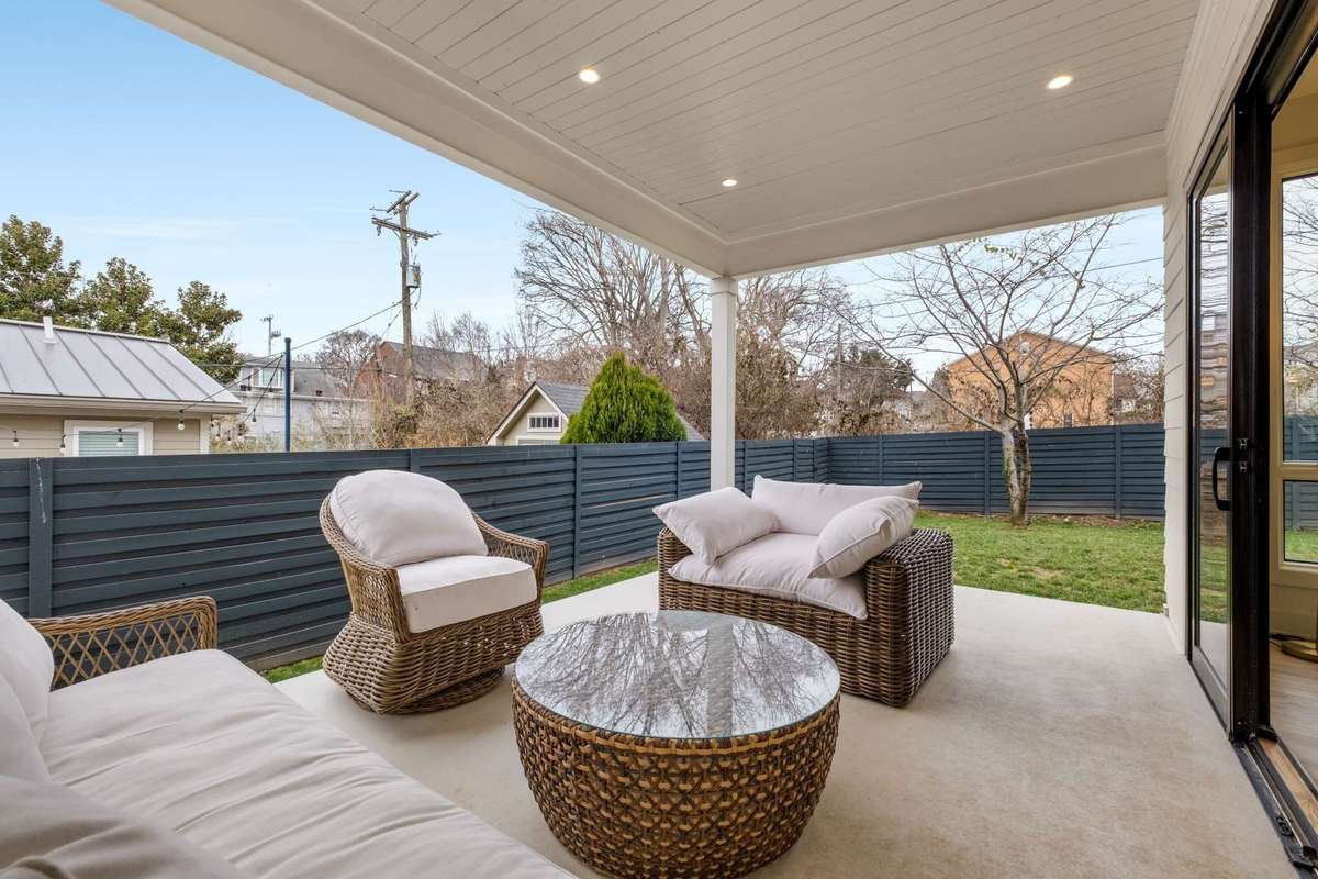 Alternate view of covered back living space, and access to fenced in back yard