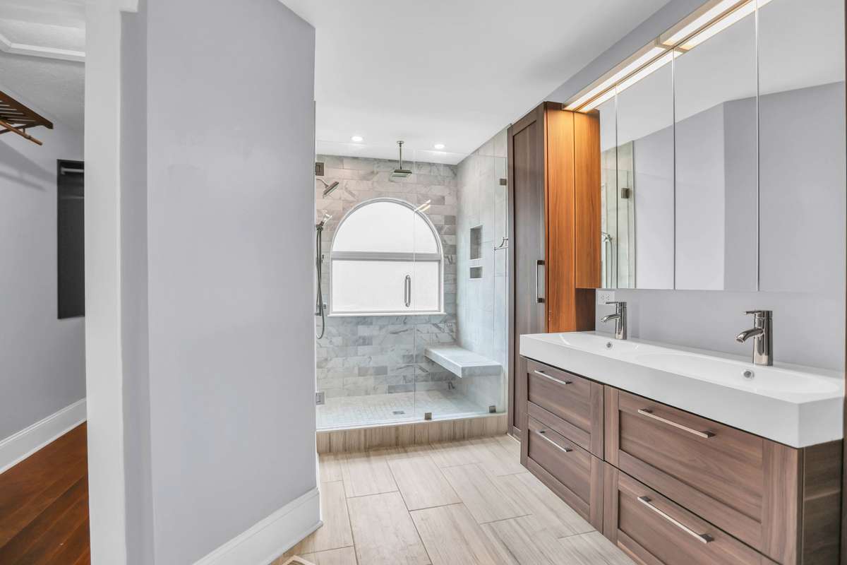 Primary Bedroom Ensuite Bath has been nicely upgraded.