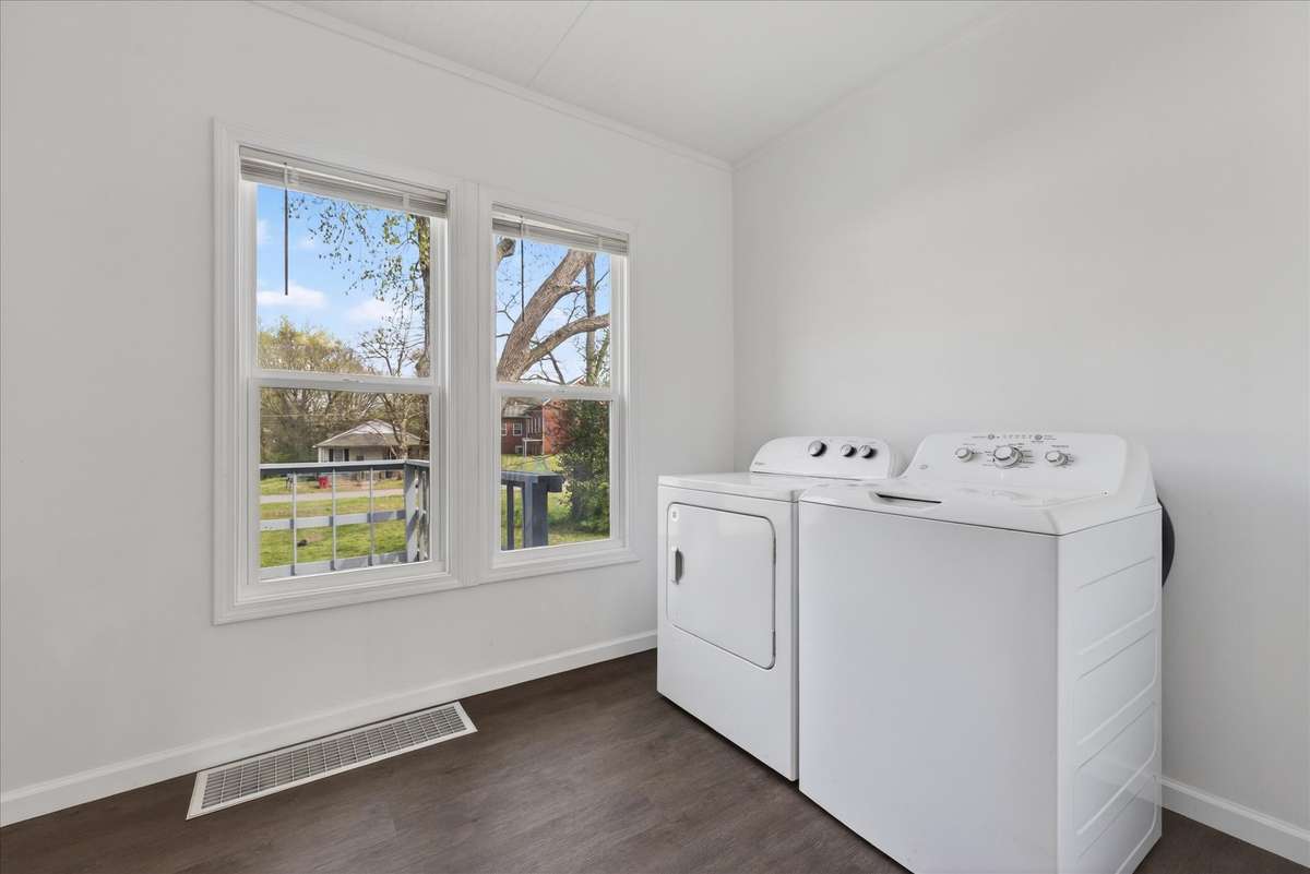 Your washer and dryer are BRAND NEW and conveys with the home!