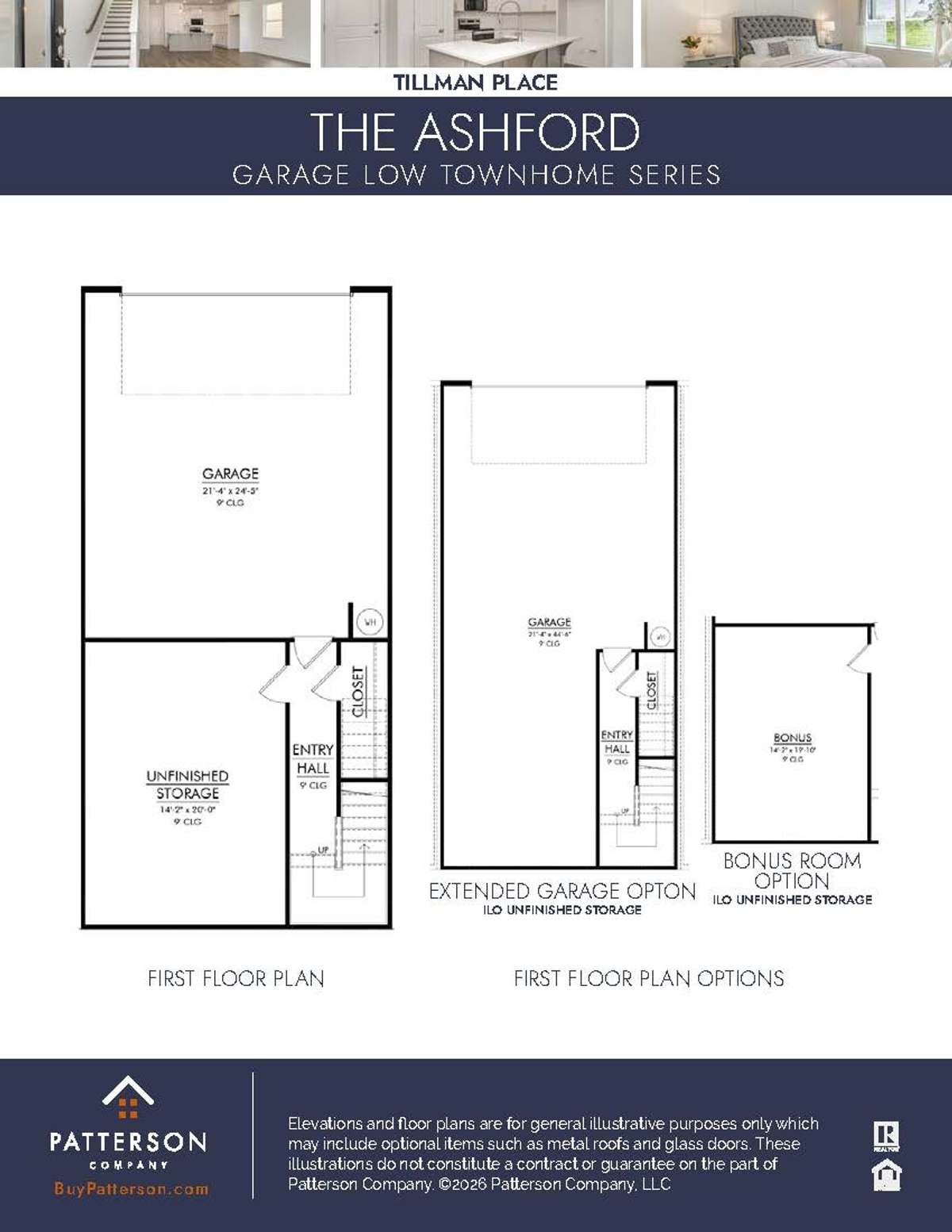 Flexible Garage Level with Storage Room, Extended Garage, or Bonus Room Options
