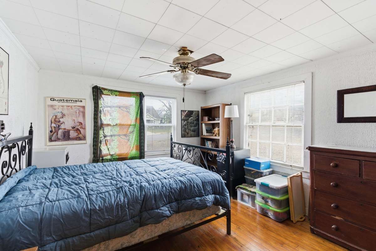 One of two bedrooms in the home.
